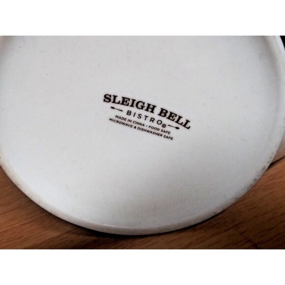 NWOT Sleigh Bell Bistro Coffee Mug Merry Christmas 16 fl oz Ceramic Cream Red - Picture 7 of 7